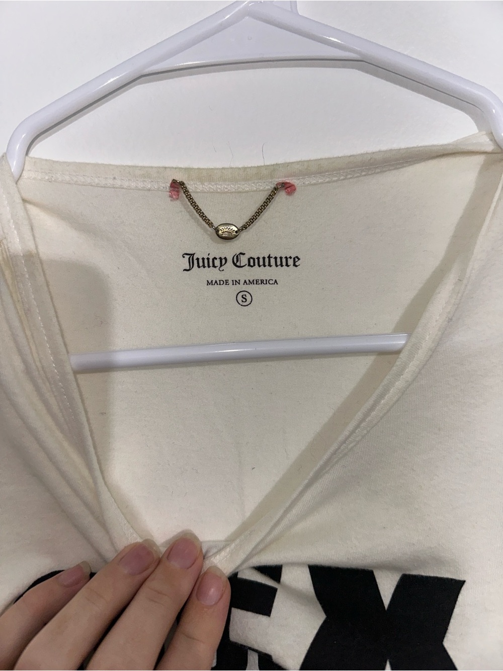 Juicy Couture Cream Tank Top with Black Graphic - Picture 2 of 2